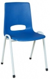 Scaun de sufragerie din plastic Pavlina Grey Light, albastru