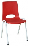 Scaun de sufragerie din plastic Pavlina Grey Light, rosu