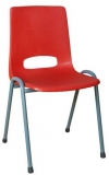 Scaun de sufragerie din plastic Pavlina Grey, rosu, constructie gri inchis