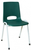 Scaun de sufragerie din plastic Pavlina Grey Light, verde