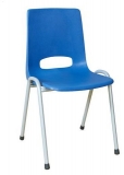 Scaun de sufragerie din plastic Pavlina Grey, albastru, constructie gri