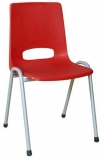 Scaun de sufragerie din plastic Pavlina Grey, rosu, constructie gri