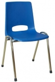 Scaun de sufragerie din plastic Pavlina Chrom, albastru