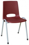 Scaun de sufragerie din plastic Pavlina Grey, bordo, constructie gri