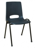 Scaun de sufragerie din plastic Pavlina Black, antracit