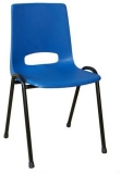 Scaun de sufragerie din plastic Pavlina Black, albastru