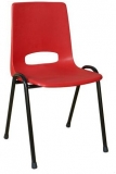 Scaun de sufragerie din plastic Pavlina Black, rosu