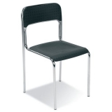 Scaun de sufragerie din plastic Cortina Chrom, negru