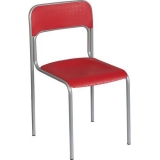 Scaun de sufragerie din plastic Cortina, rosu