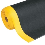 Covor industrial anti-oboseala Manutan, suprafata granulata, latime 91 cm, la metru, negru/galben