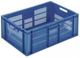 Navetă din plastic cu perforații, stivuibila 45l, Manutan