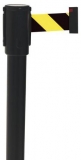 Stalp de ingradire cu banda Manutan, 5 m, negru/galben