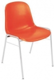 Scaun de sufragerie din plastic Manutan Shell, portocaliu