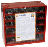 Organizator din metal, 20 sertare, rosu