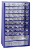 Organizator din metal, 48 de sertare, albastru