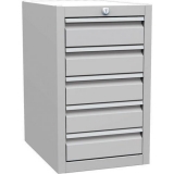 Container sub masa gri, 5 sertare