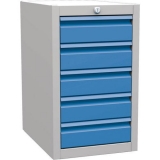 Container sub masa albastru, 5 sertare