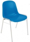 Scaun de sufragerie din plastic Manutan Shell, albastru