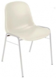 Scaun de sufragerie din plastic Manutan Shell, alb