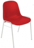 Scaun de sufragerie din plastic Manutan Shell, rosu