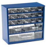 Organizator din metal, 18 sertare, albastru