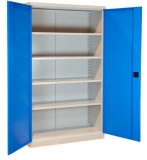 Dulap metalic de atelier 199 x 100 x 43,5 cm, gri/albastru