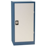 Dulap metalic de atelier Manutan, 106 x 53 x 45 cm, gri/albastru