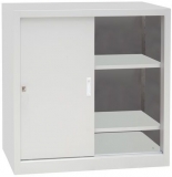 Dulap metalic de atelier Manutan, 100 x 100 x 45 cm, gri/gri