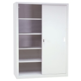 Dulap metalic de atelier Manutan, 200 x 150 x 65 cm, gri/gri