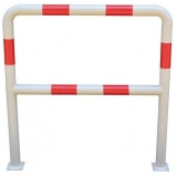 Bariera metalica Manutan, lungime 100 cm, alb/rosie