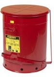 Cos de gunoi metalic pentru substante inflamabile si periculoase, volum 79 l, rosu