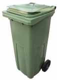 Pubela de exterior din plastic pentru deseuri sortate, volum 120 l, verde