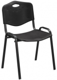Scaun de sufragerie din plastic Manutan ISO, negru
