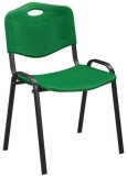 Scaun de sufragerie din plastic Manutan ISO, verde