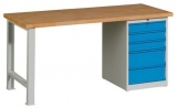 Masa de atelier Weld cu 5 sertare, 84 x 170 x 68,5 cm, gri