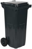 Pubela de exterior din plastic pentru deseuri sortate, volum 120 l, gri/gri