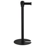 Stalp de ingradire cu banda Manutan Black One, baza stivuibila, 5 m, negru