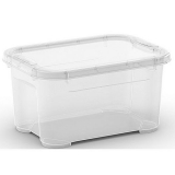 Cutie de depozitare de plastic cu capac, transparent, 5 l