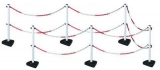 Stalpi de ingradire din plastic Manutan cu lant, 90 cm, 6 buc, alb