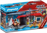 Playmobil - Set Mobil Statie De Pompieri Si Figurine
