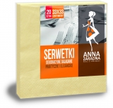 Servetele de masa 33 x 33 cm, galben pastel, 3 str. 20 buc/set Ana