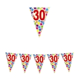 Ghirlanda Fanioane din plastic culori asortate 6 m  x 25 cm numarul 30 Big Party