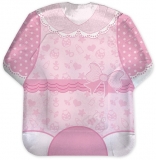 Farfurii 22 cm, forma tricou Baby Girl, roz 8 buc/set Big Party