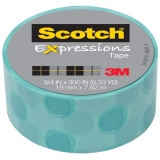 Banda adeziva decorativa Scotch 3M cercuri albastre