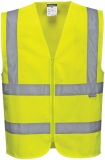 Vesta reflectorizanta cu bretele si banda Hi-Vis Portwest, cu fermoar, galben