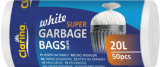 Saci menajeri Clarina, albi, HDPE Clarina, 20L, 50 buc/rola