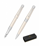 Set stilou + pix Beverly Pearlescent White Lacquer CT Cross