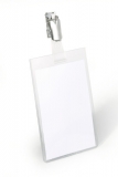 Ecuson vertical transparent clip metalic 90 x 60 mm 25 buc/set Durable
