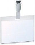 Ecuson cu clip plastic  60 x 90 mm orizontal transparent 25 buc/set Durable
