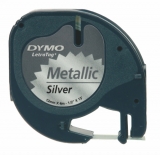 Banda Letratag metalica 12mm x 4m argintiu metalic Dymo
